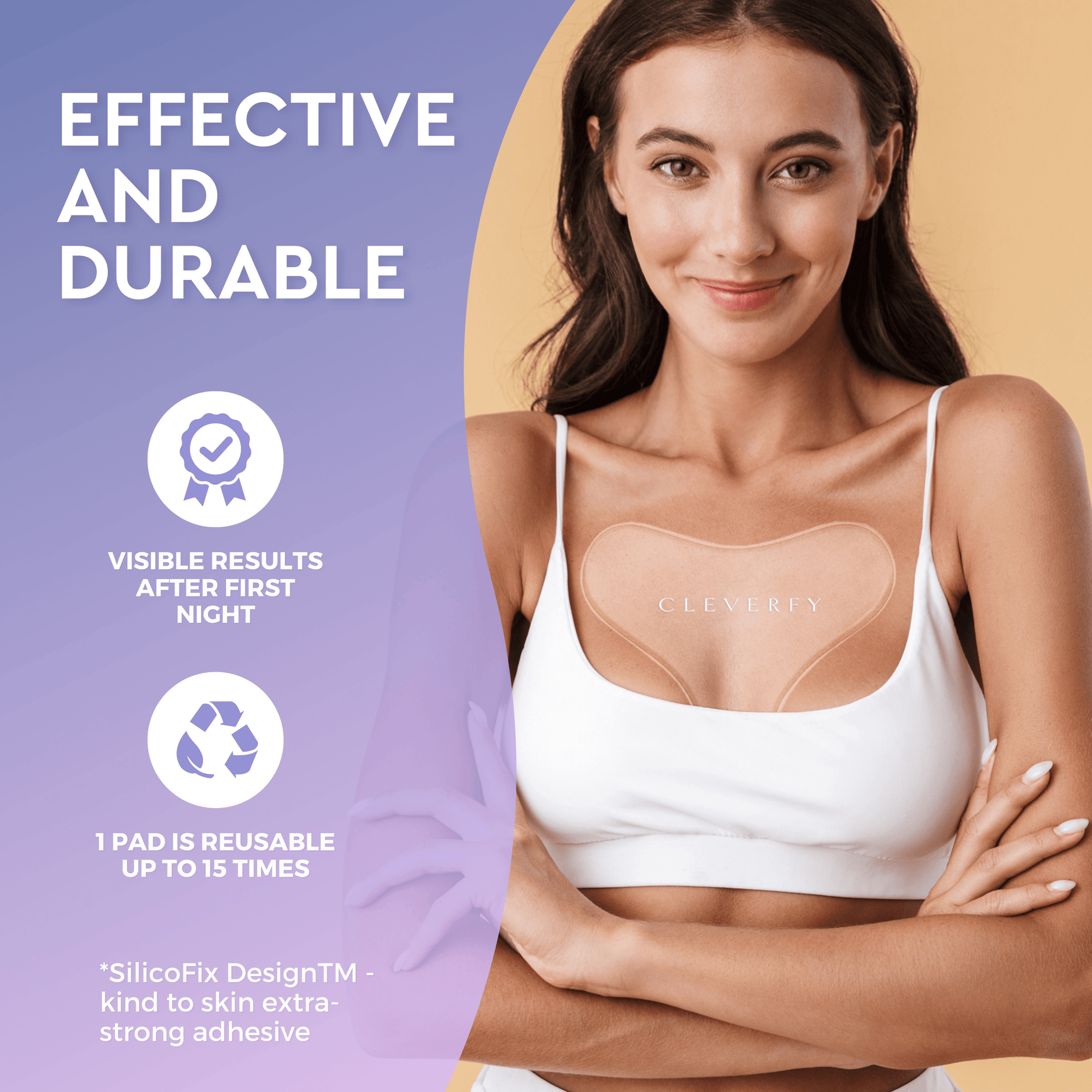 Cleverfy Anti Wrinkle Silicone Chest Pads 3 Pack T shape